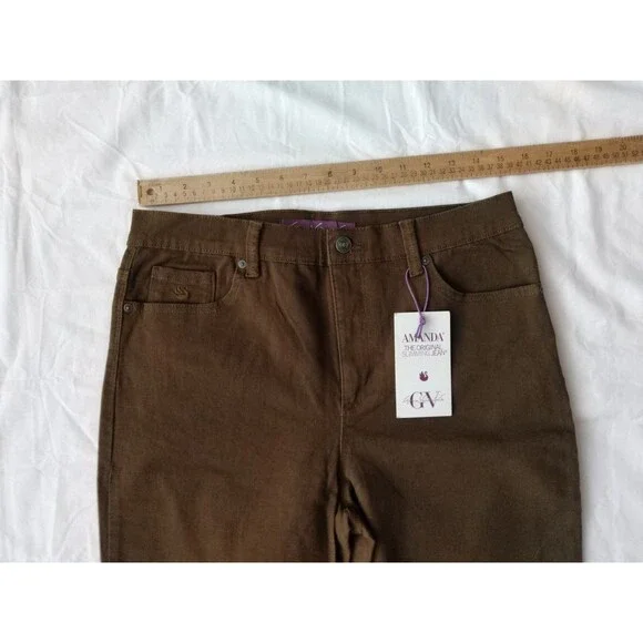 NEW Gloria Vanderbilt Amanda Original Slimming Jeans Size 10 Huckleberry + Olive - Picture 8 of 16